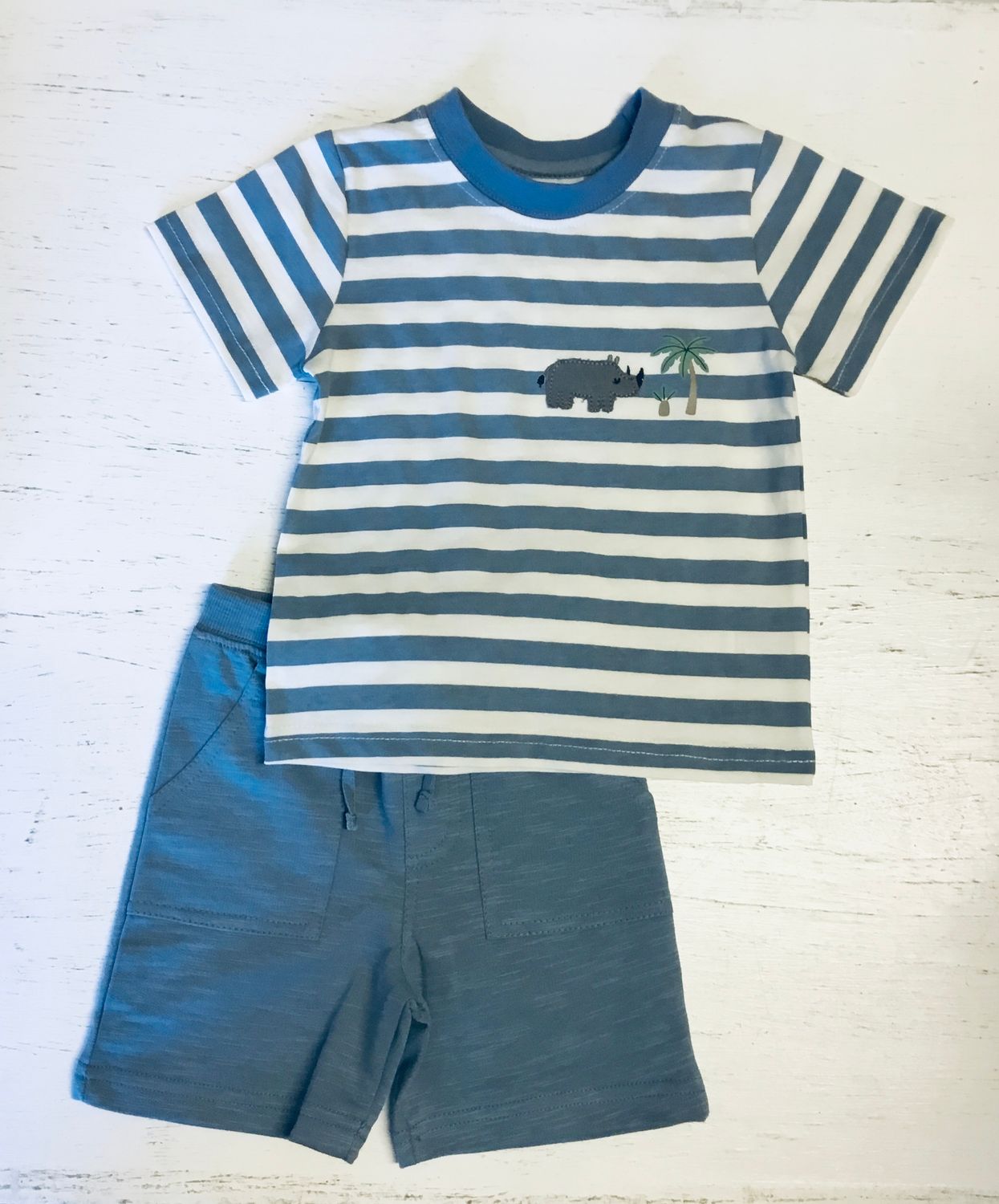 Rhino Applique Tee w/ short set