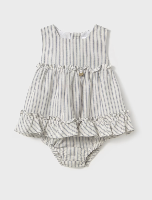 1844 Striped Dress with Bloomers