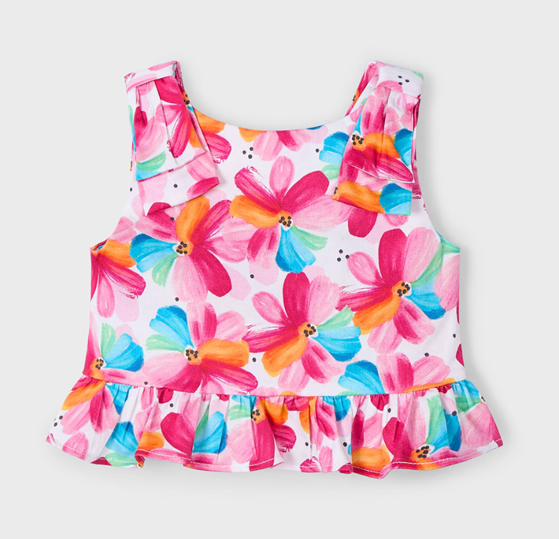 3023 fuchsia print peplum top