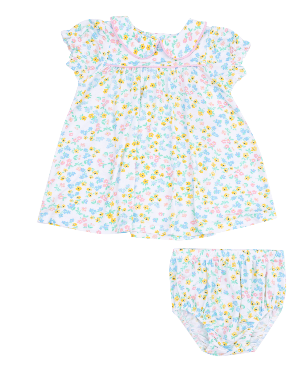 Puff sleeve baby doll dress set