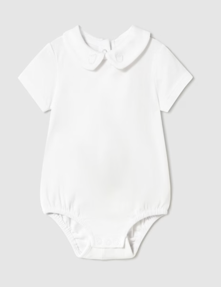 1701 White S/S Collar Bodysuit 