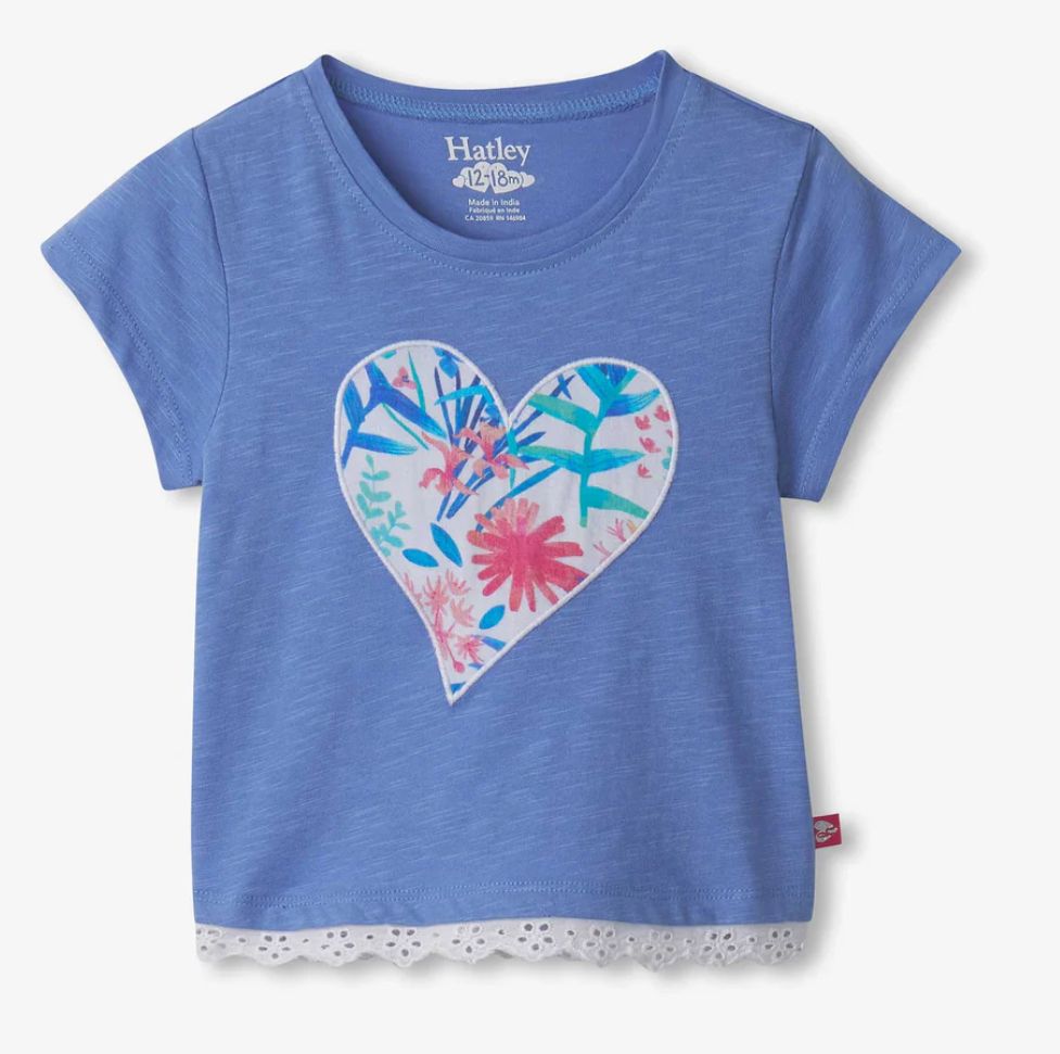wildflower Heart Eyelet trim s/s tee