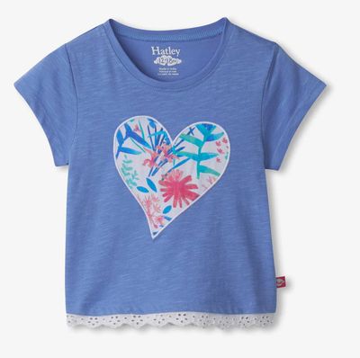 wildflower Heart Eyelet trim s/s tee