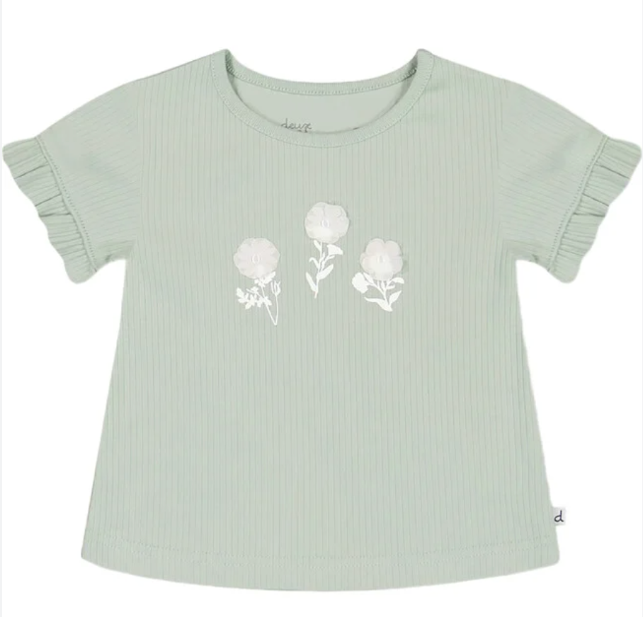 Frosty Green Rib top w/print