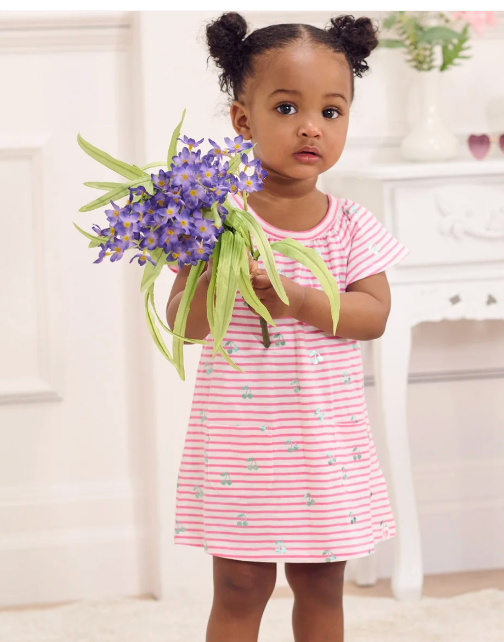 Cherry Stripes Raglan Dress