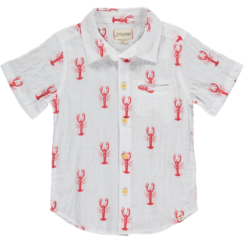 Lobster Print S/S Collared Shirt