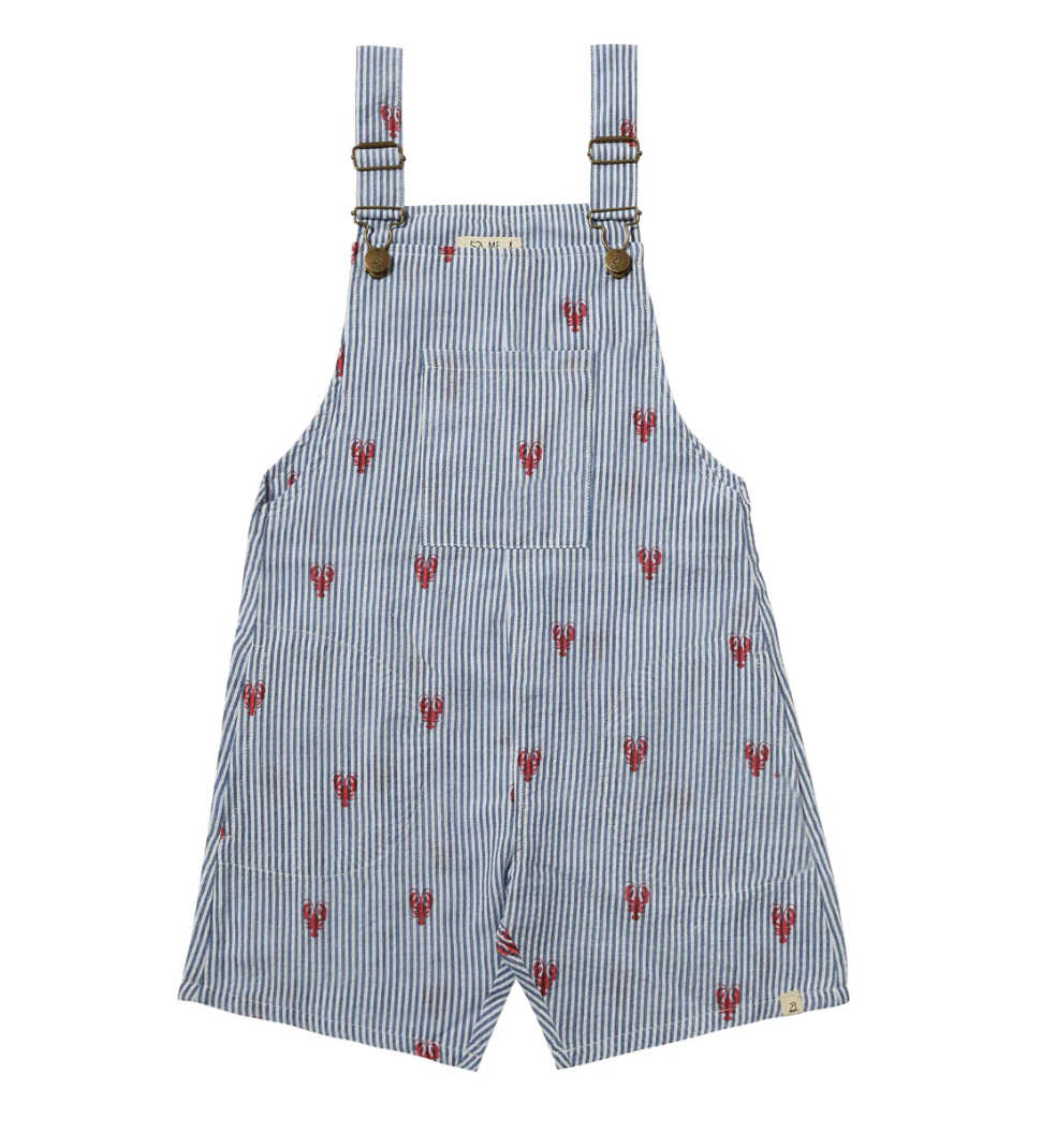 lobster seersucker overalls
