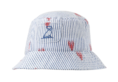Seersucker lobster fisherman hat