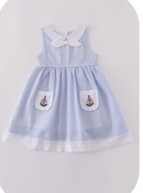 Searsucker Blue Sailboats Dress