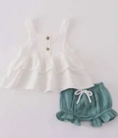 White Ruffle Baby Set