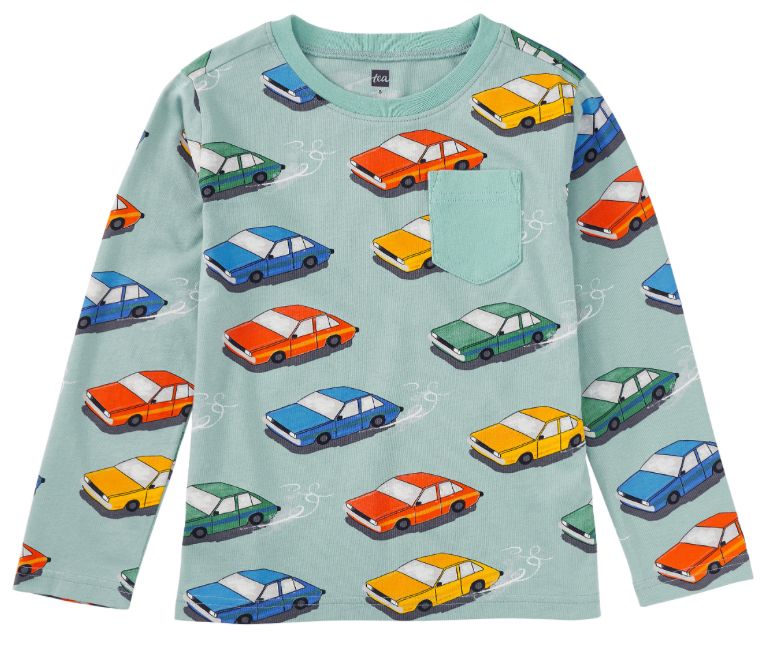 Long Sleeve Printed Pocket Tee