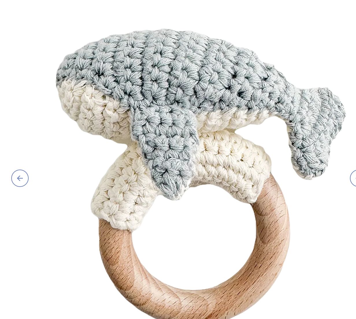 Teether Whale Cotton Crochet Rattle