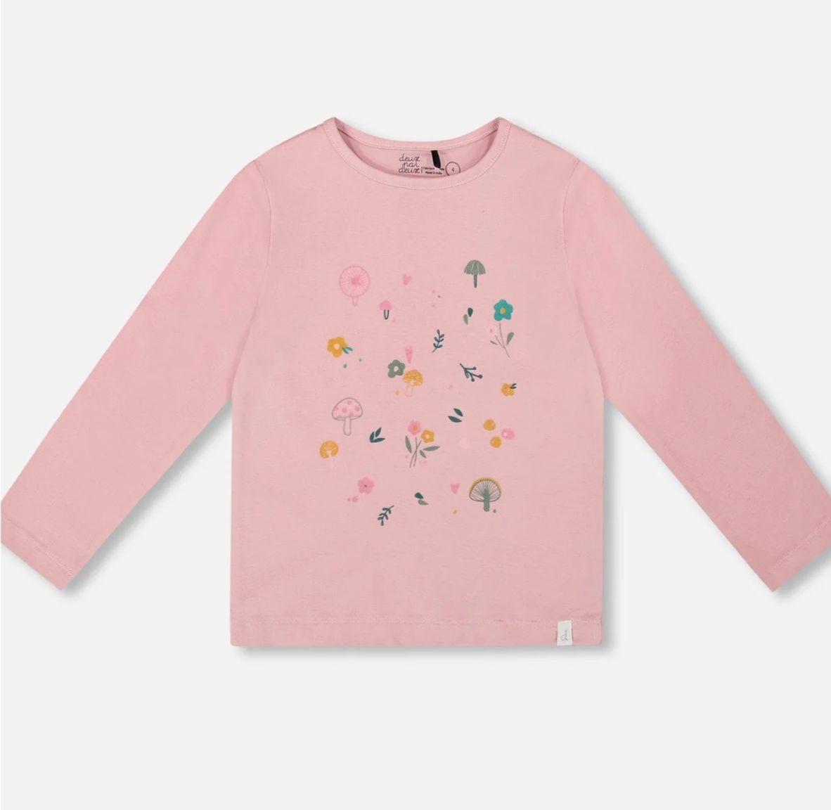 H20J70  organic floral l/s tee in pink nectar