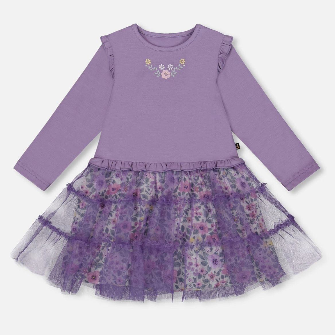 H20F89 Bi-Material Dress in dusk