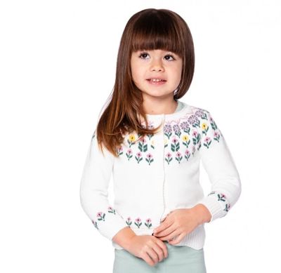 H20FT31 cardigan w/jacquard  in off white