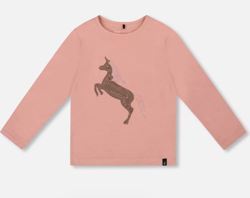 H20K71 L/S Unicorn Organic Tee in rose tan