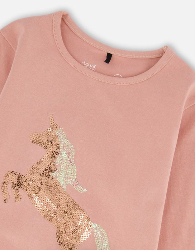 H20K71 L/S Unicorn Organic Tee in rose tan