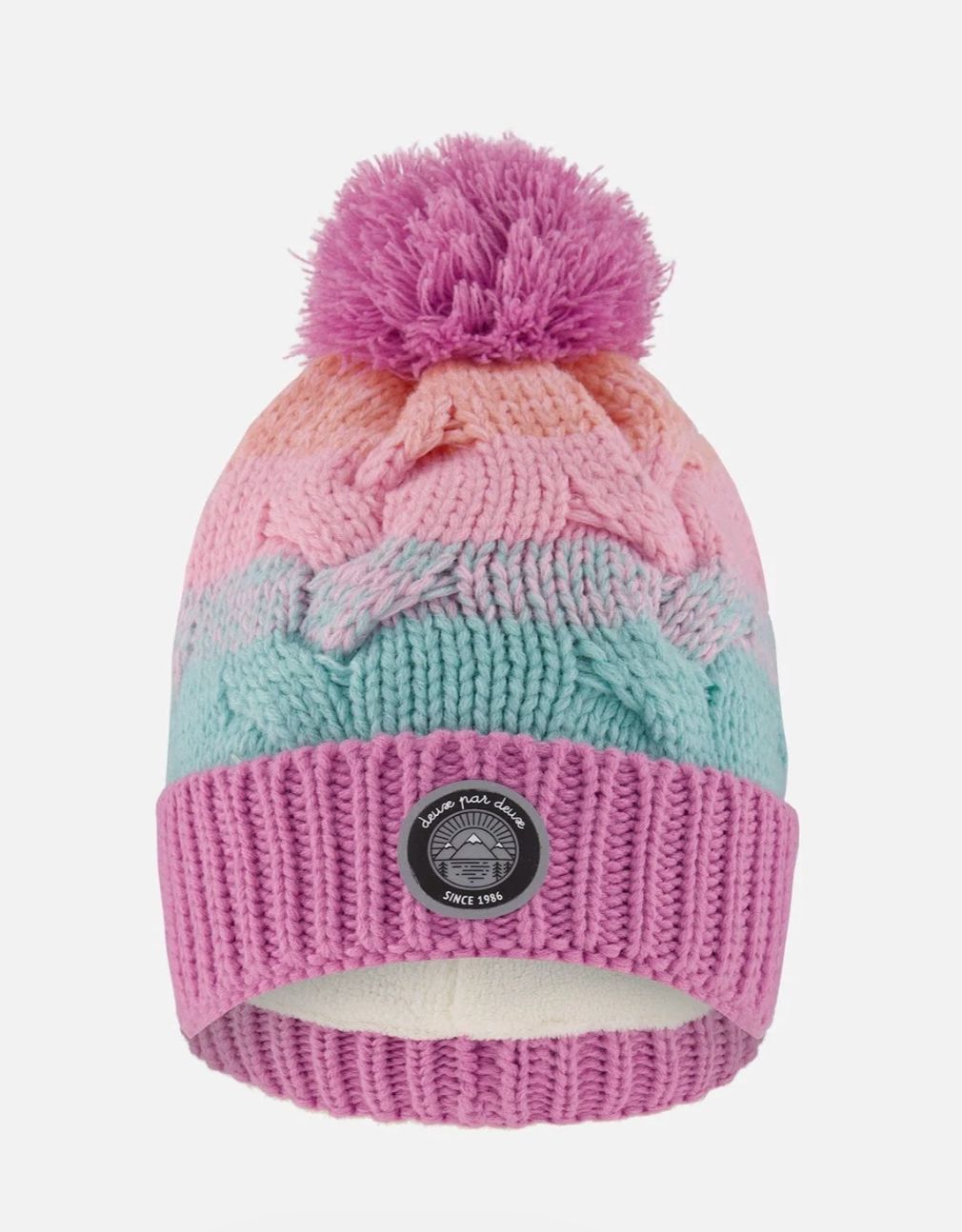 H10Z27 Gradient Cables Pom Pom Hat