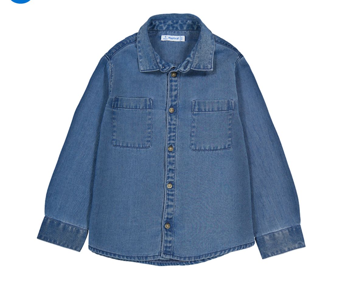 126 Long sleeve denim button up shirt