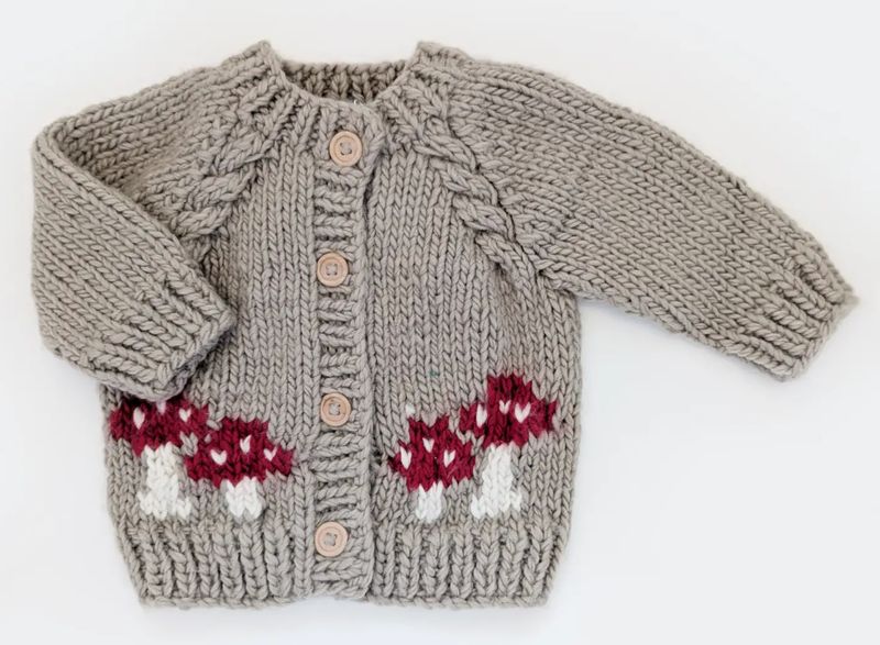 Mushroom Cardigan Sweater - Huggalugs