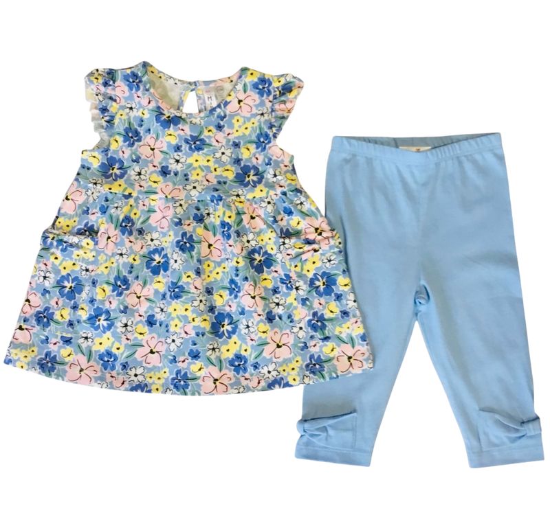 17289 Floral Print Dress w/Capri