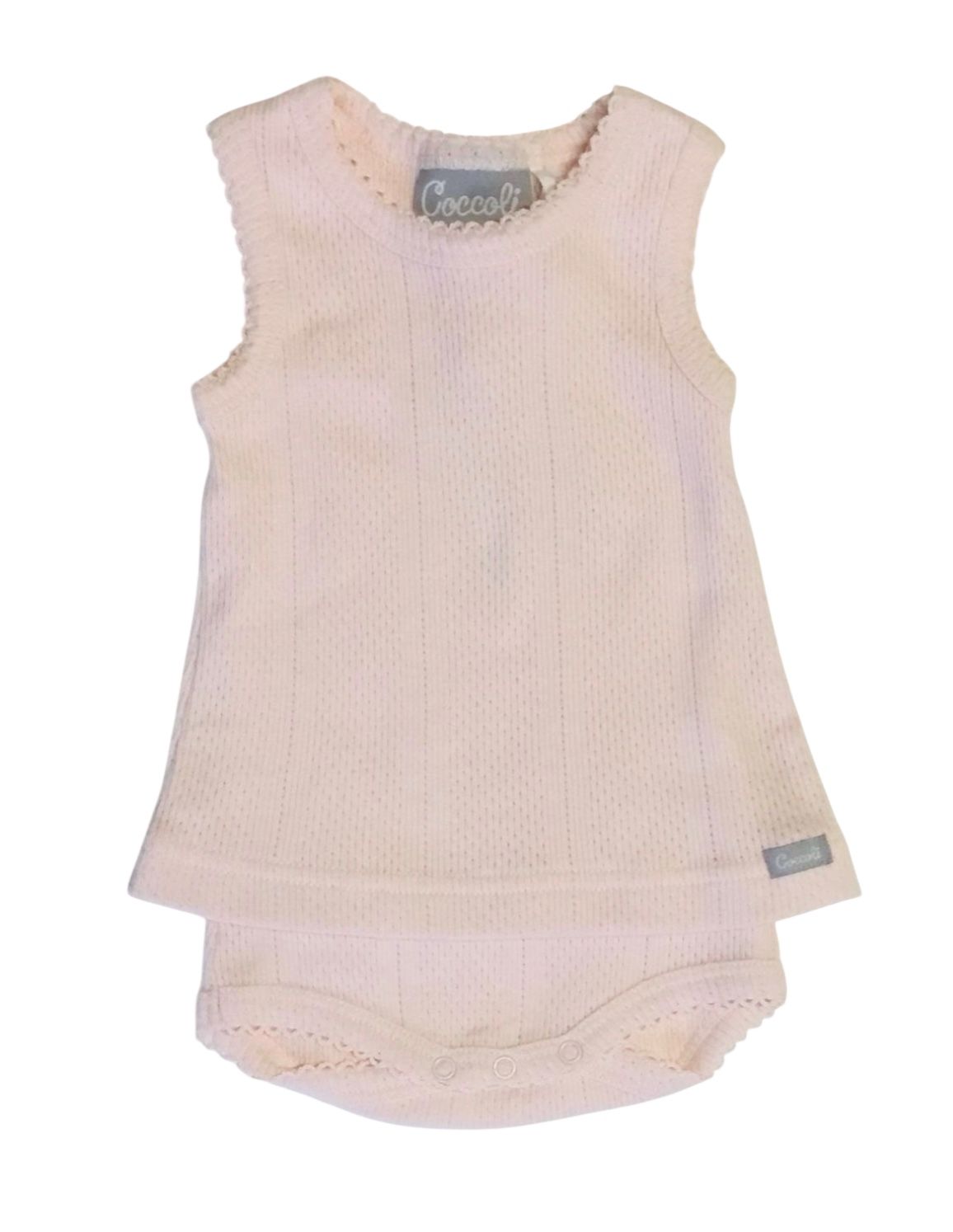 Coccoli Pink Cotton Skirted Bodysuit
