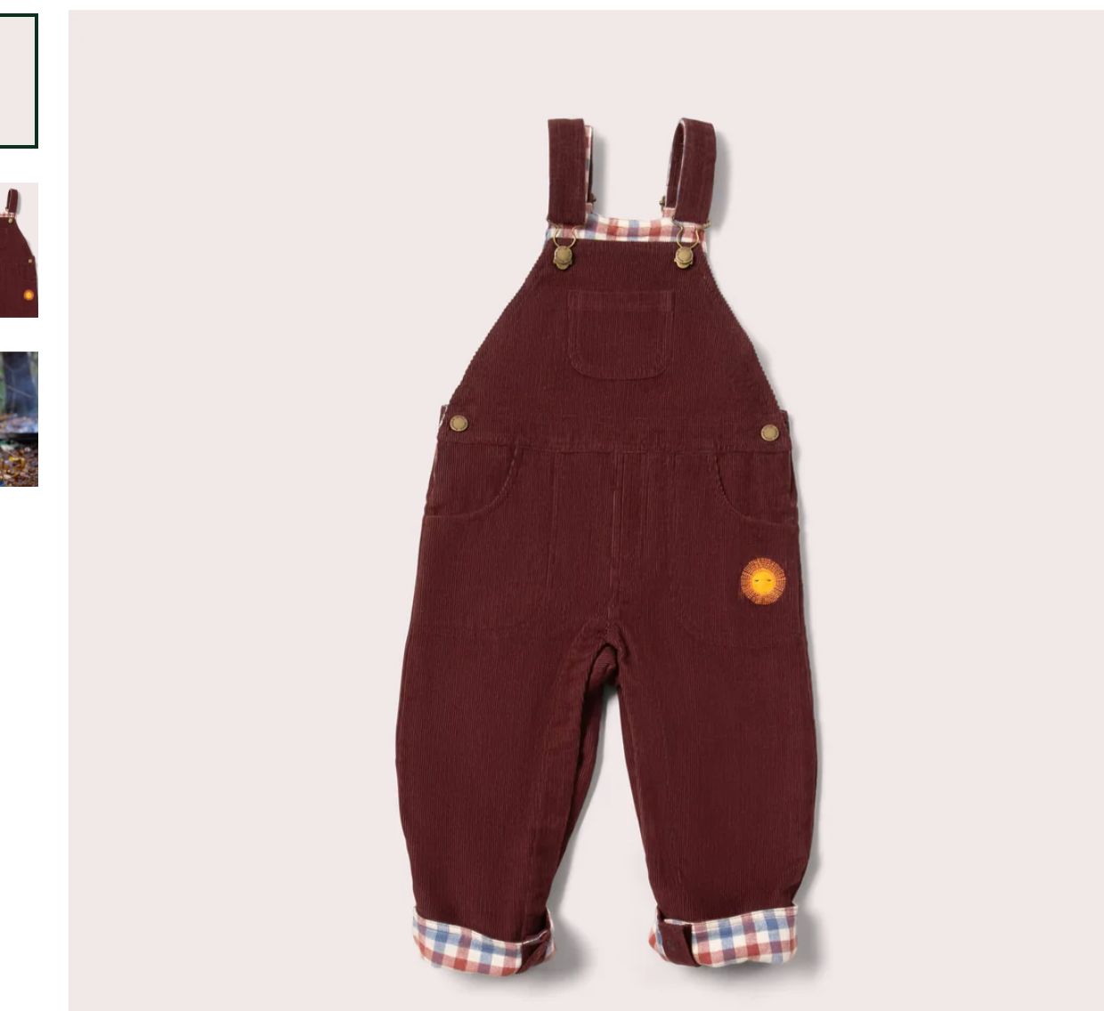Chocolate Lined Corduroy Dungarees