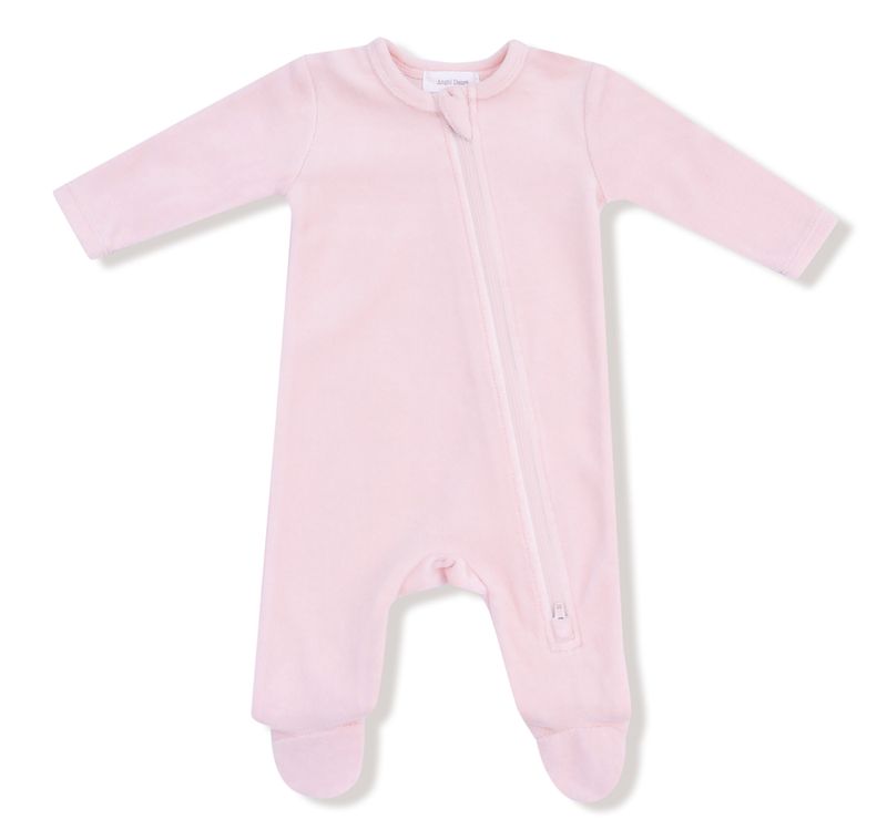 velour teddy bear wrap coverall pink