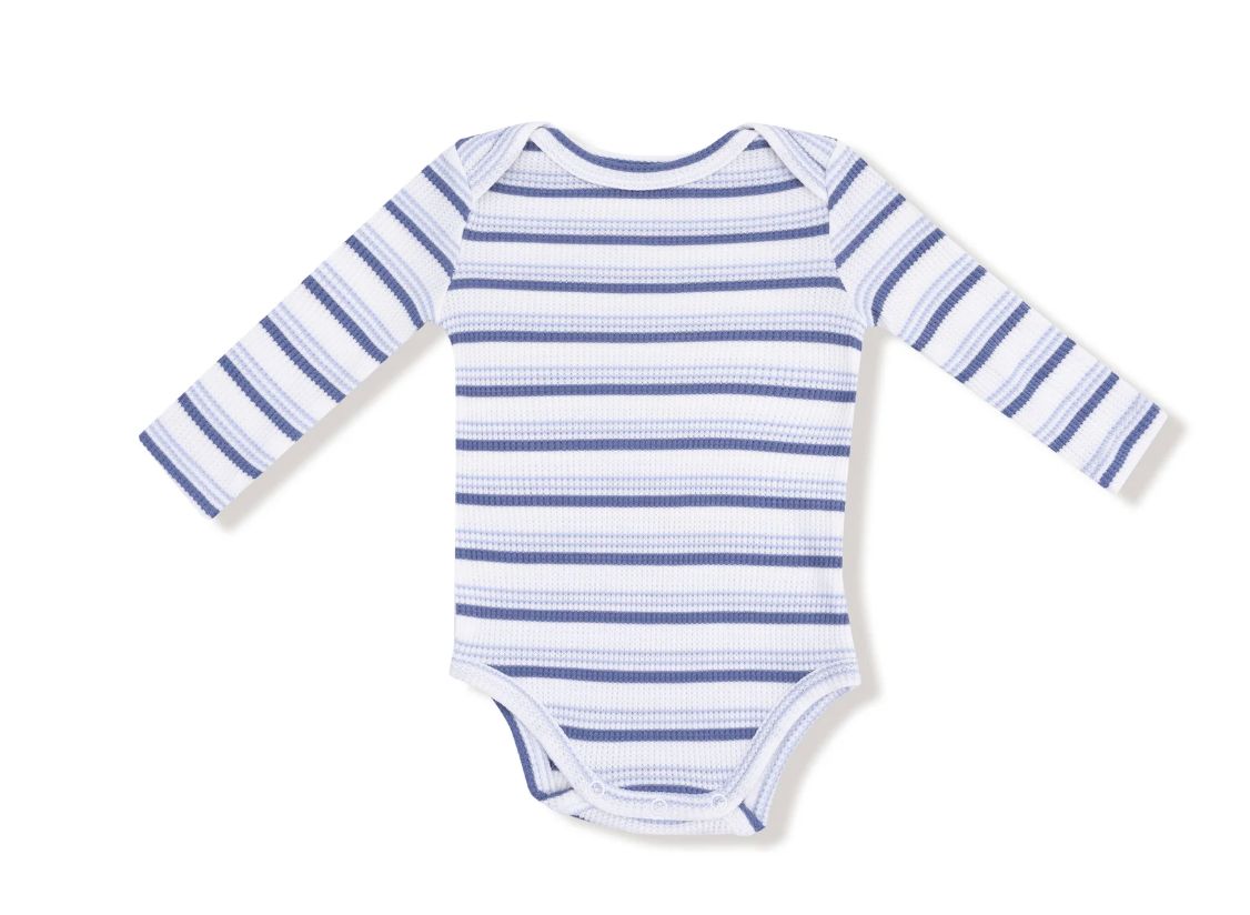 Vintage Stripe Blue Lap shoulder Bodysuit
