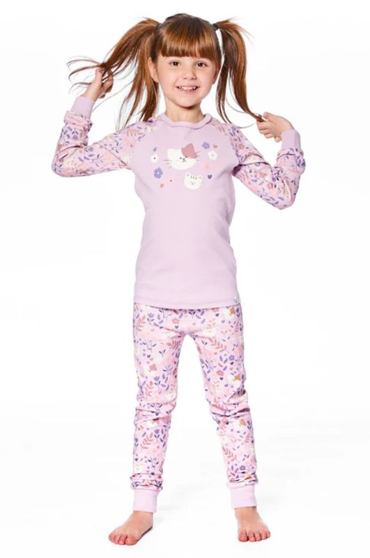 H20PG10US Printed Lilac Cats Cotton Pajama Set