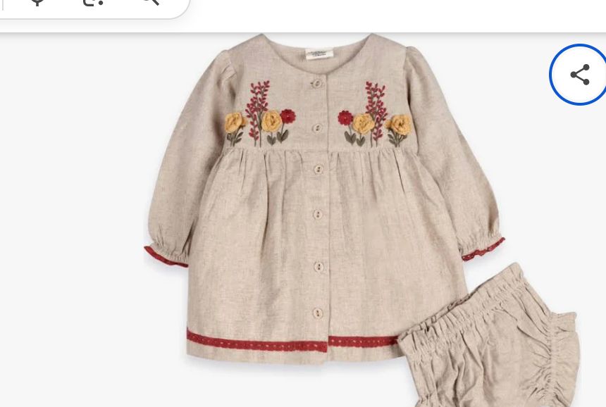 Ravello Embroidered Baby Dress &amp; Bloomer
