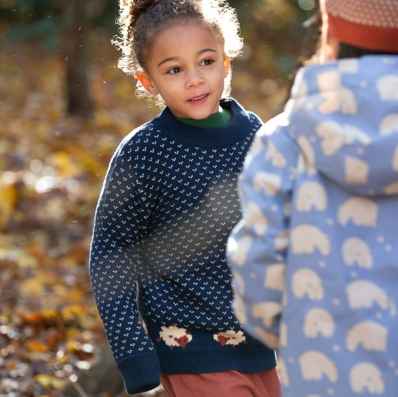Navy Sheep Snuggly Knitted Jumper