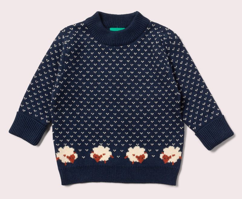 Navy Sheep Snuggly Knitted Jumper