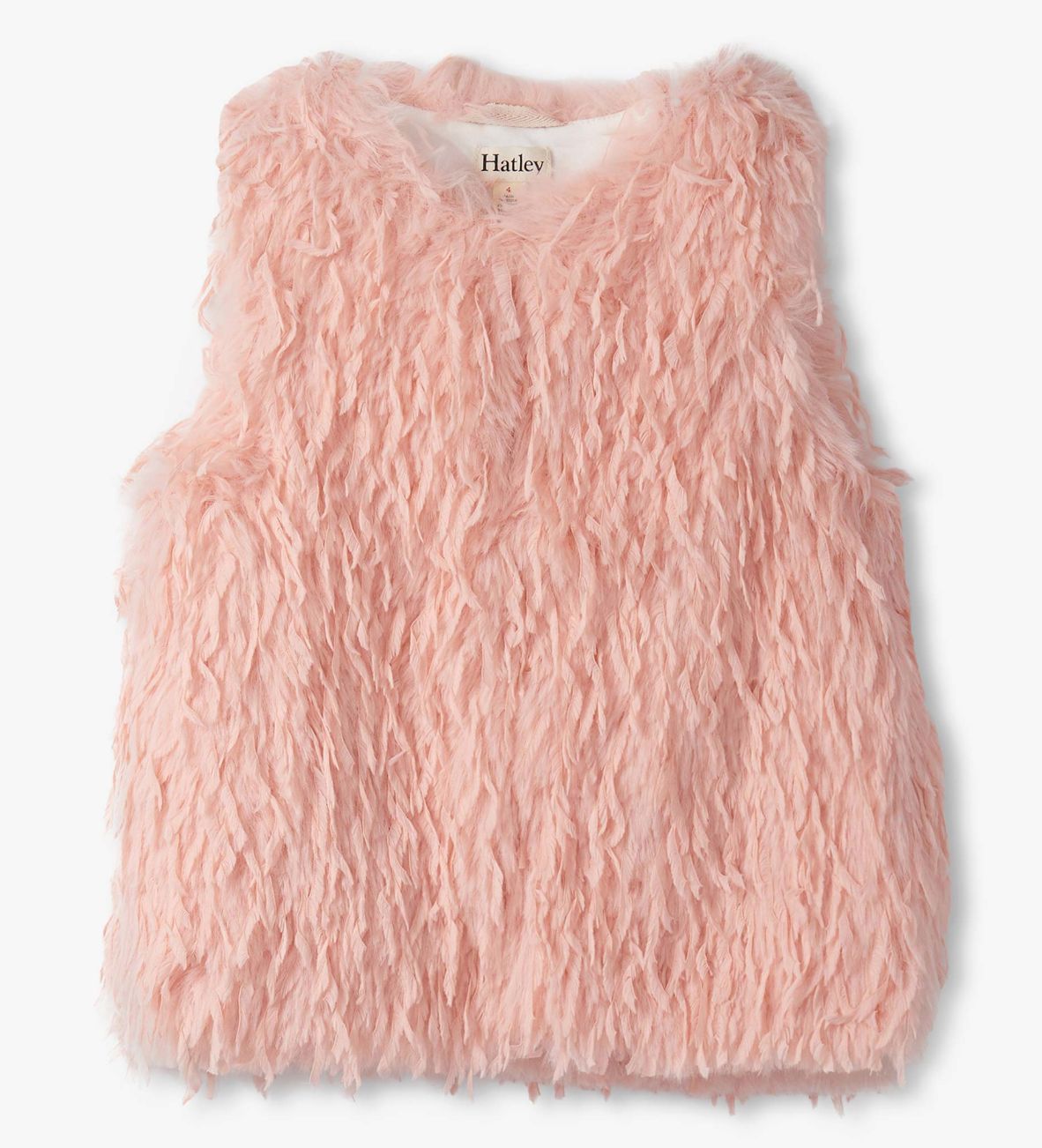 Pale pink feather faux fur vest