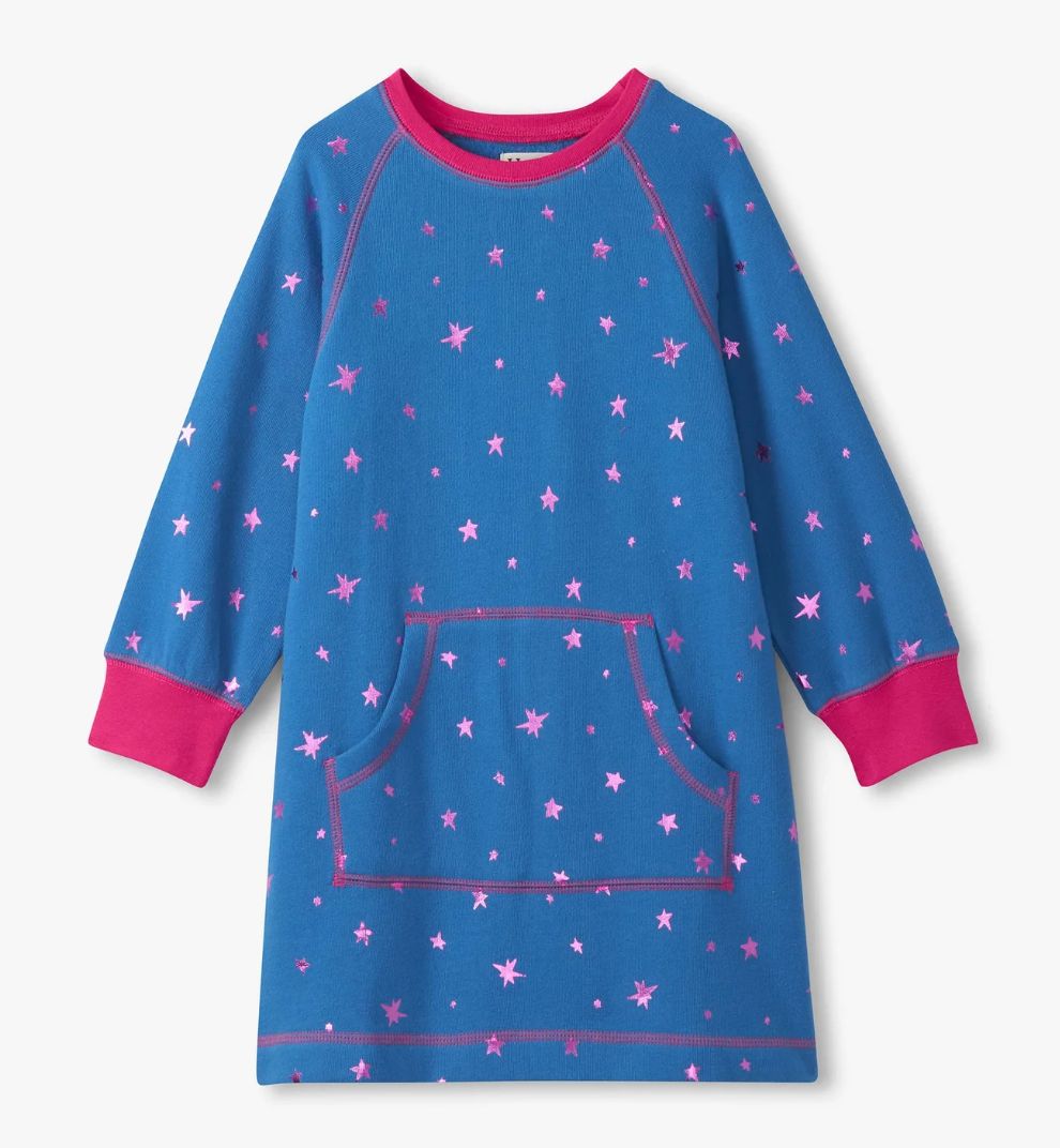 Foil stars sweatshirt dress
