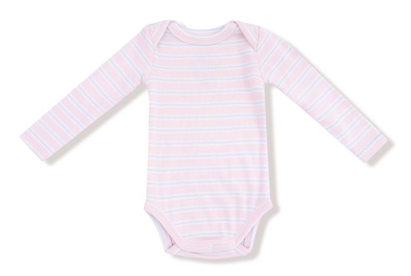 Lap Shoulder Bodysuit - Pink Multi Stripe