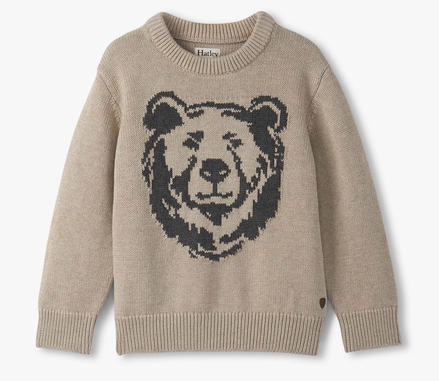 Oatmeal Bear Crew Neck Sweater