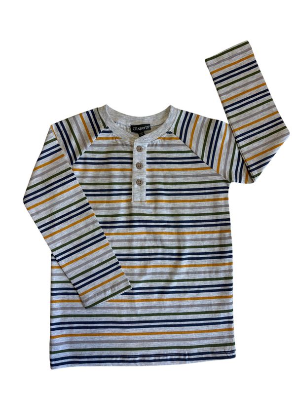 33908OL Boys Multi Stripe Henley