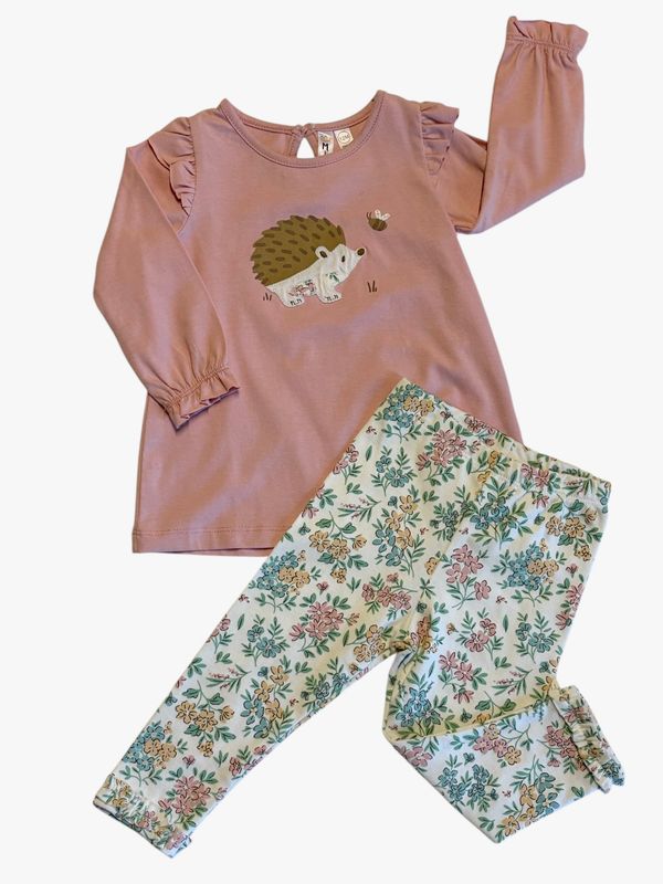 Hedgehog tunic &amp; leggings set Light Pink
