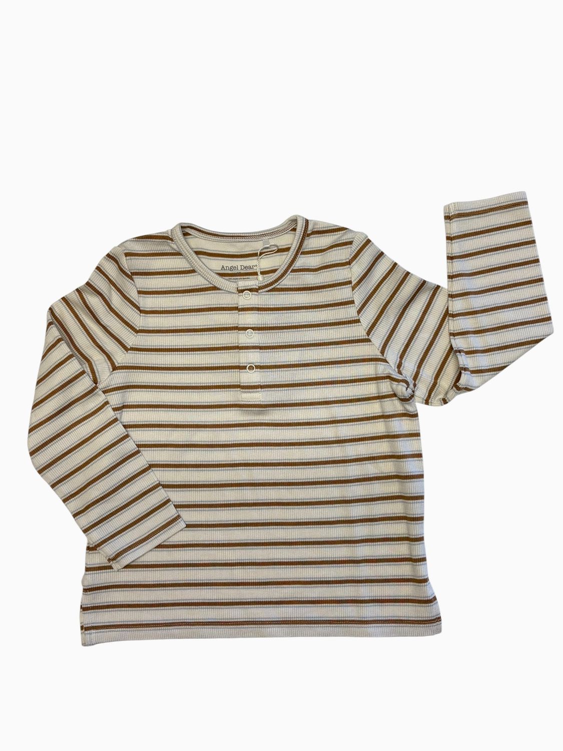 L/S Henley - Vintage Brown Stripe