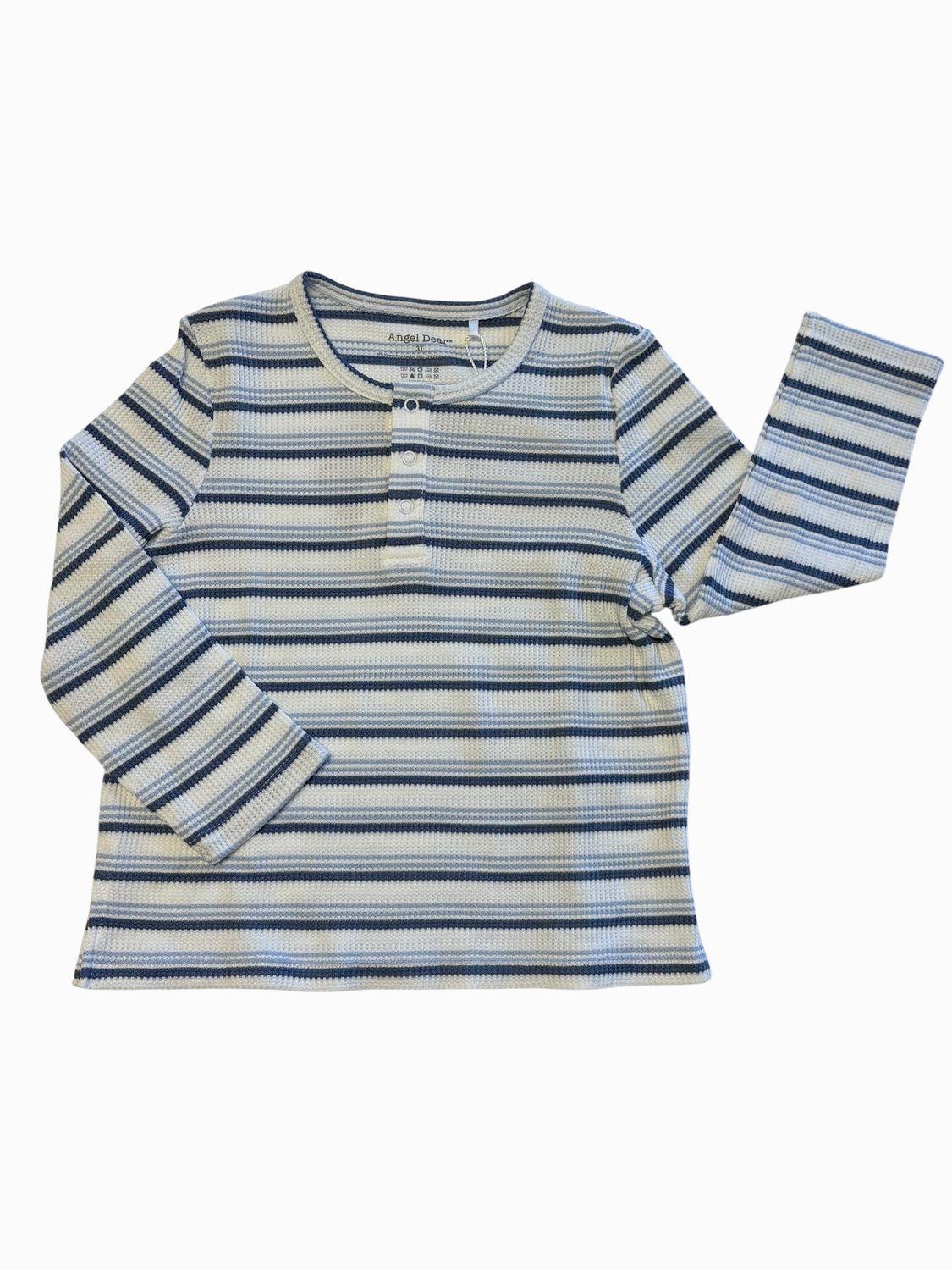 L/S Henley - Vintage Blue Stripe