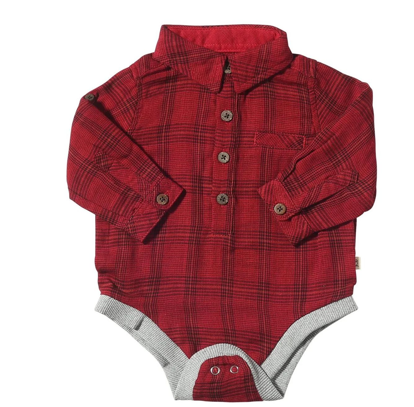 Jasper Red/ Black Plaid woven onsie