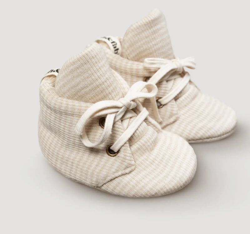 Wool Rib Baby Booties