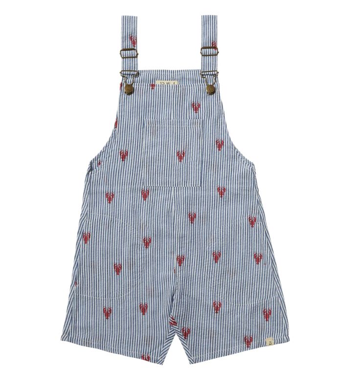 lobster seersucker overalls