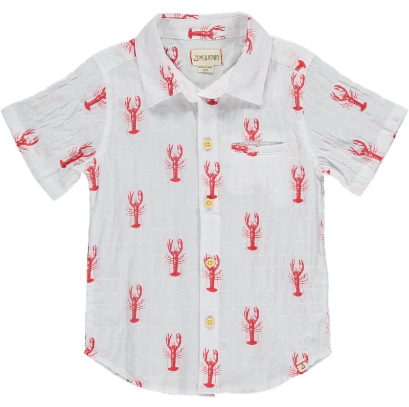 Lobster Print S/S Collared Shirt