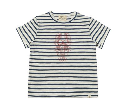 HB1448b navy/lobster stripe s/s tee