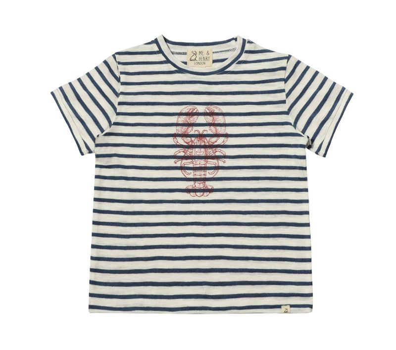 HB1448b navy/lobster stripe s/s tee