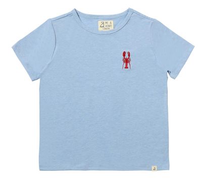 blue embroidered lobster s/s tee