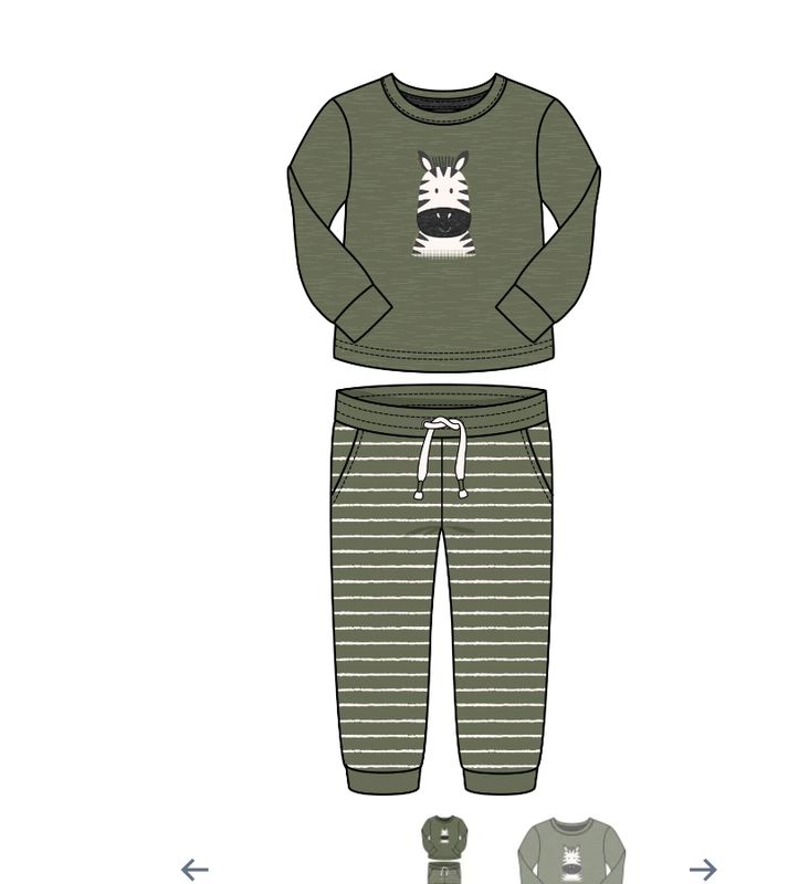 Zebra L/S tee &amp; pant set Olive