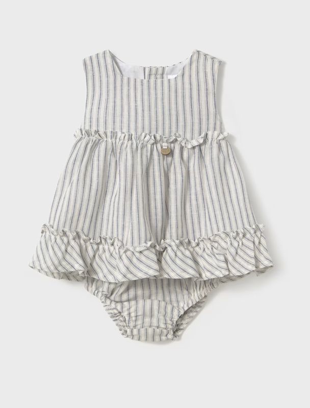 1844 Striped Dress with Bloomers